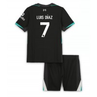 Echipament fotbal Liverpool Luis Diaz #7 Tricou Deplasare 2024-25 pentru copii maneca scurta (+ Pantaloni scurti)